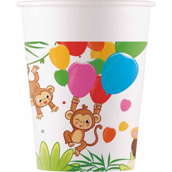 Jungle Balloons paper cups for a jungle safari birthday party