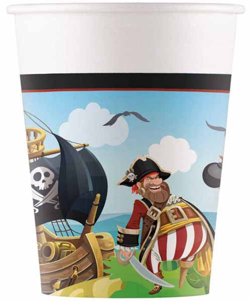 Island Streamers paper cups for a pirate birthday party