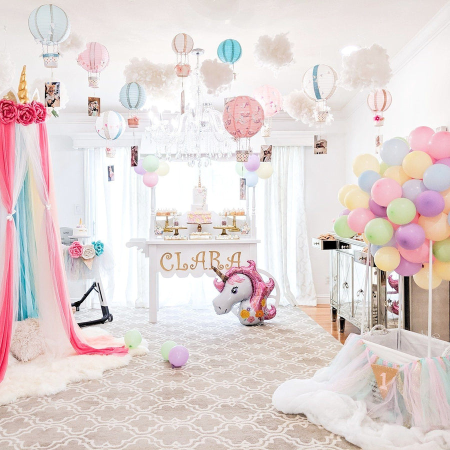 Dreamy Pastel Unicorn and Hot Air Balloon Party