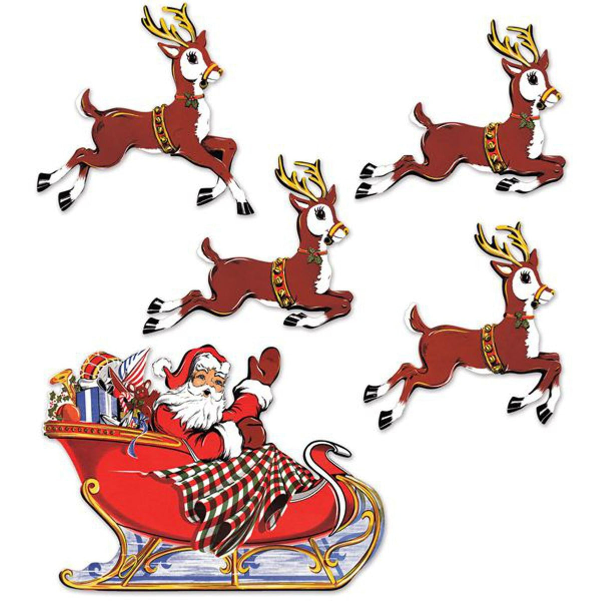 Vintage Christmas Santa & Sleigh
