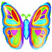25-Inch Bright Butterfly Foil Balloon