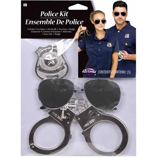 Police Instant Costume Kit with Glasses, Badge and Handcuffs