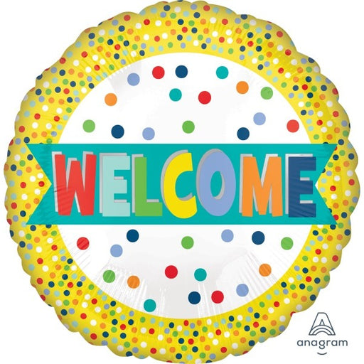 Welcome Lots of Dots 18-Inch Round Foil Balloon