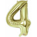 34-Inch White Gold Number 4 Balloon