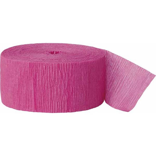 Hot Pink Crepe Streamer, 81 ft