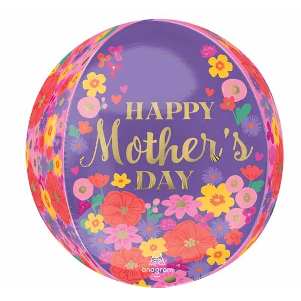 Happy Mother's Day Sweet Florals 16-Inch Orbz Foil Balloon