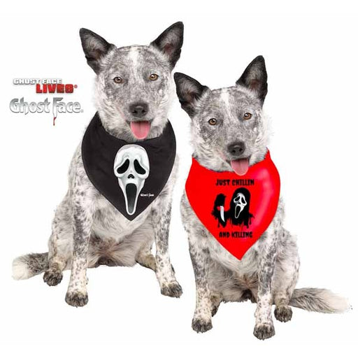 Ghost Face Black Pet Bandana, Large/Extra Large
