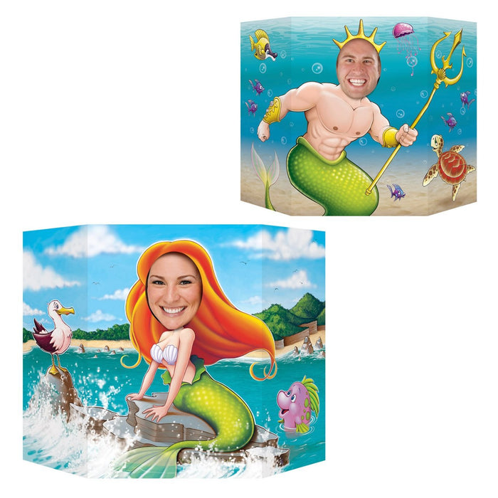 Double-Sided Mermaid Photo Prop, 37 x 25 Inches