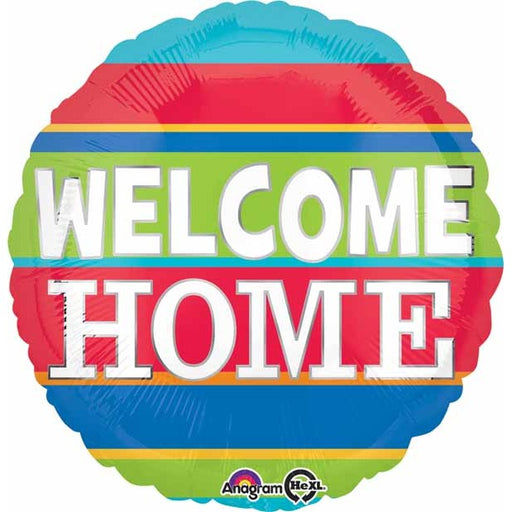 Welcome Home Stripes 18-Inch Round Foil Balloon
