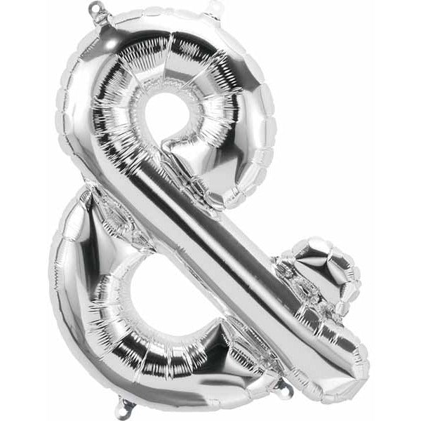 16-Inch Silver Ampersand (&) Balloon