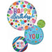 28" Satin Happy Birthday Orbs Foil Balloon
