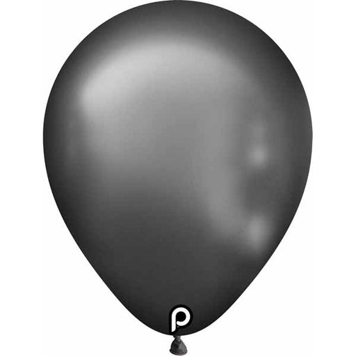 Prima Glam Charcoal 11-Inch Round Latex Balloons, 50 Count