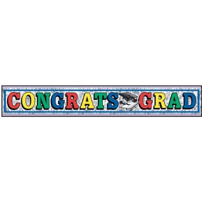 Congratulations Grad Banner, 8 Inches x 5 Feet