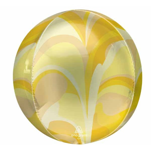 Gold Macro Marble Orbz Foil Balloon, 16 Inch