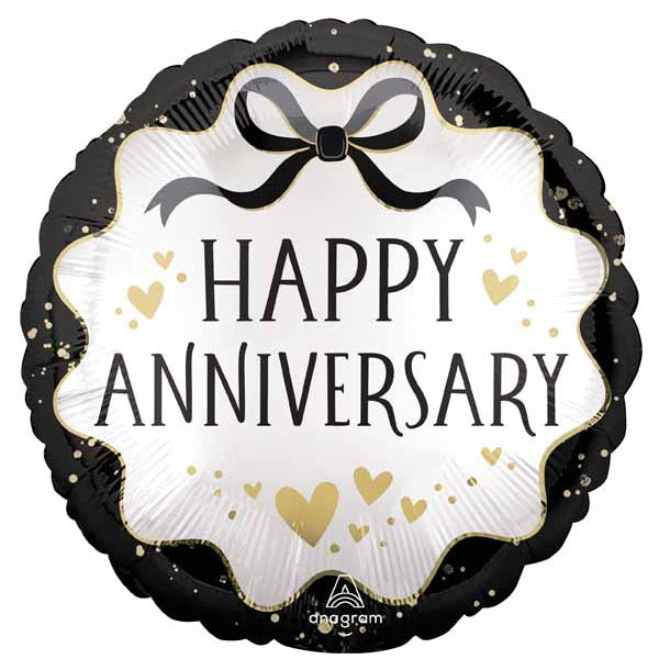 Ribbon Anniversary 18-Inch Round Foil Balloon