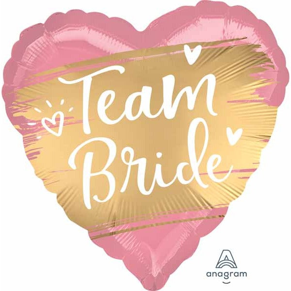Gold Team Bride 18-Inch Heart Foil Balloon