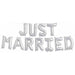 16-Inch Silver Just Married Letter Balloon Kit