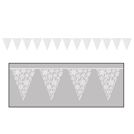 Snowflake Pennant Banner, 11 Inches x 12 Feet
