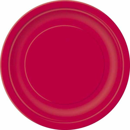 Ruby Red 9-Inch Round Paper Plates, 8 Count