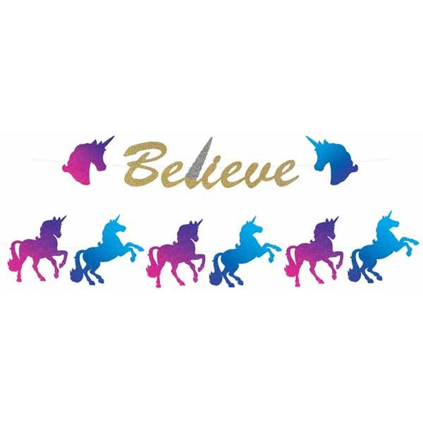 Believe Unicorn Streamer Set with 12-Foot Ribbon