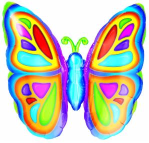 25-Inch Bright Butterfly Foil Balloon