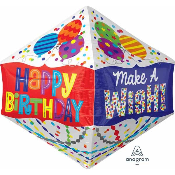 21" Happy Birthday Make a Wish Anglez Foil Balloon