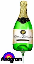 Bubbly Wine Bottle Mini Shape Foil Balloon