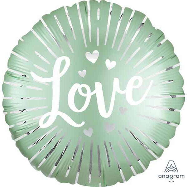 Satin Love Burst 18-Inch Round Foil Balloon