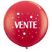 36-Inch Red "Vente" Latex Balloon, 1 Count