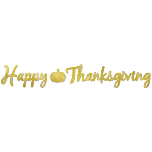 Foil Happy Thanksgiving Streamer, 1 Pack
