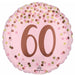 Pretty Pink 60th Birthday Round Foil Balloon, 18 Inch