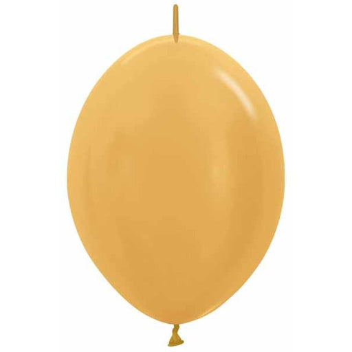 Sempertex Gold 6" Link-O-Loon Latex Balloons, 50 Count