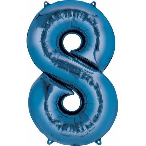 Blue Number 8 Balloon, 26 Inch