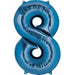 Blue Number 8 Balloon, 26 Inch