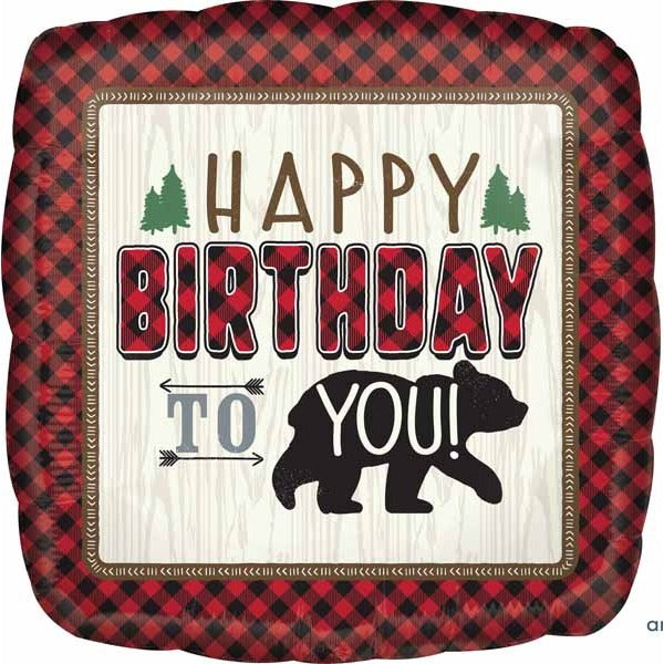Lumberjack Birthday Jumbo Square Foil Balloon