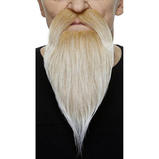 Blonde and White Philosopher Stick-On Beard and Moustache