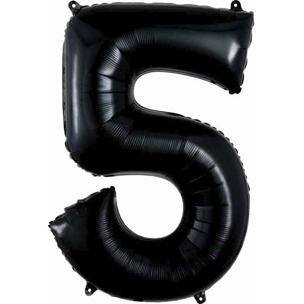 34 Inch Black Number 5 Foil Balloon