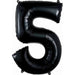 34 Inch Black Number 5 Foil Balloon