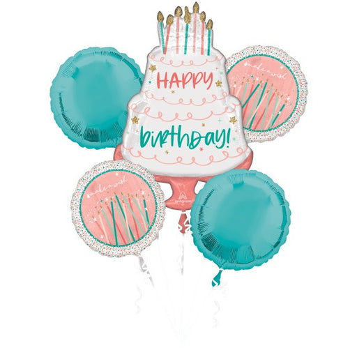 Happy Cake Day Birthday Foil Balloon Bouquet
