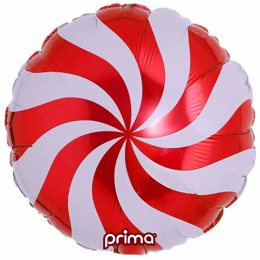 Prima 18-Inch Red Candy Swirl Foil Balloon