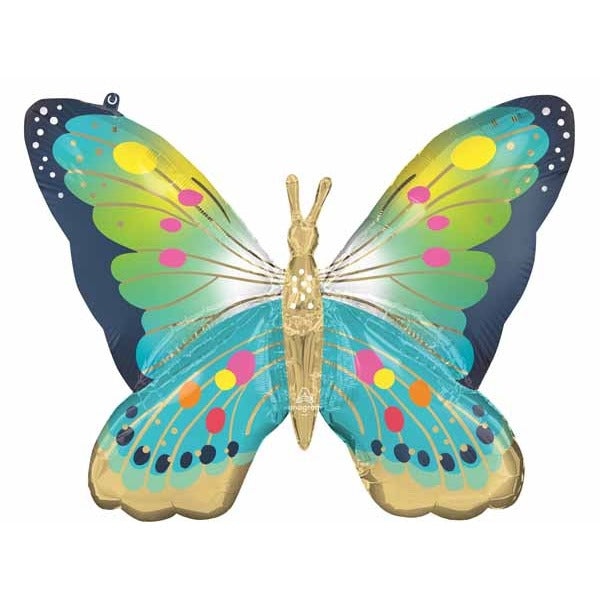 Blue Butterfly 30-Inch Shaped Foil Balloon