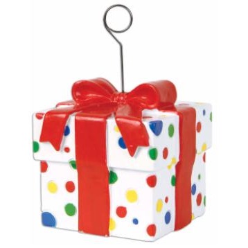 Polka Dot Gift Box Photo and Balloon Holder