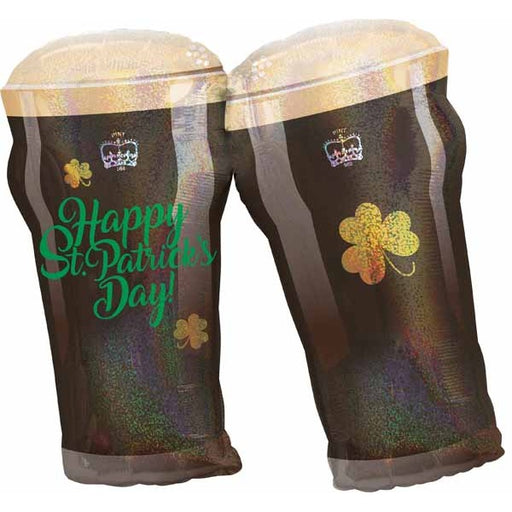 ST PATS BEER GLASS 28" HOLO SHP P45 PKG
