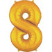 34-Inch Gold Number 8 Foil Balloon