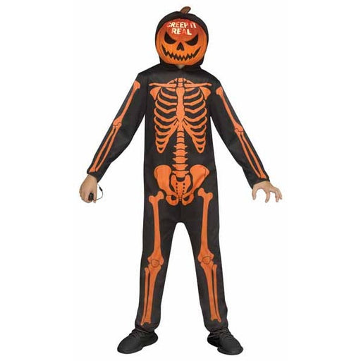 Children's Pumpkin Costume with Light Reveal Mask, Small 4/6