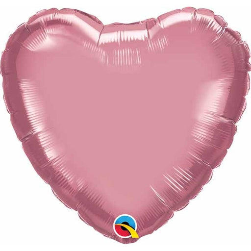 18-Inch Chrome Mauve Heart Foil Balloon