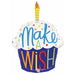 Make a Wish Cupcake 28-Inch Foil Birthday Balloon