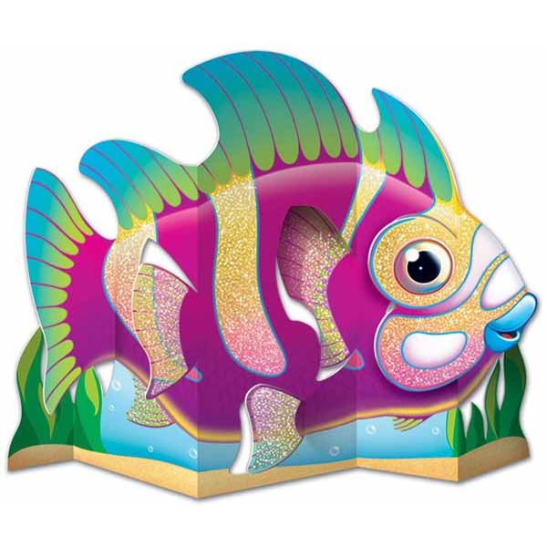 13-Inch Glittered Fish Centerpiece