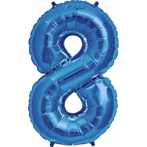 34-Inch Blue Number 8 Balloon