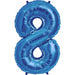 34-Inch Blue Number 8 Balloon